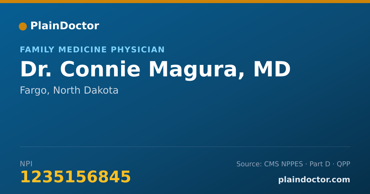Shareable card for Connie Magura, MD - Family Medicine Physician, Fargo, ND