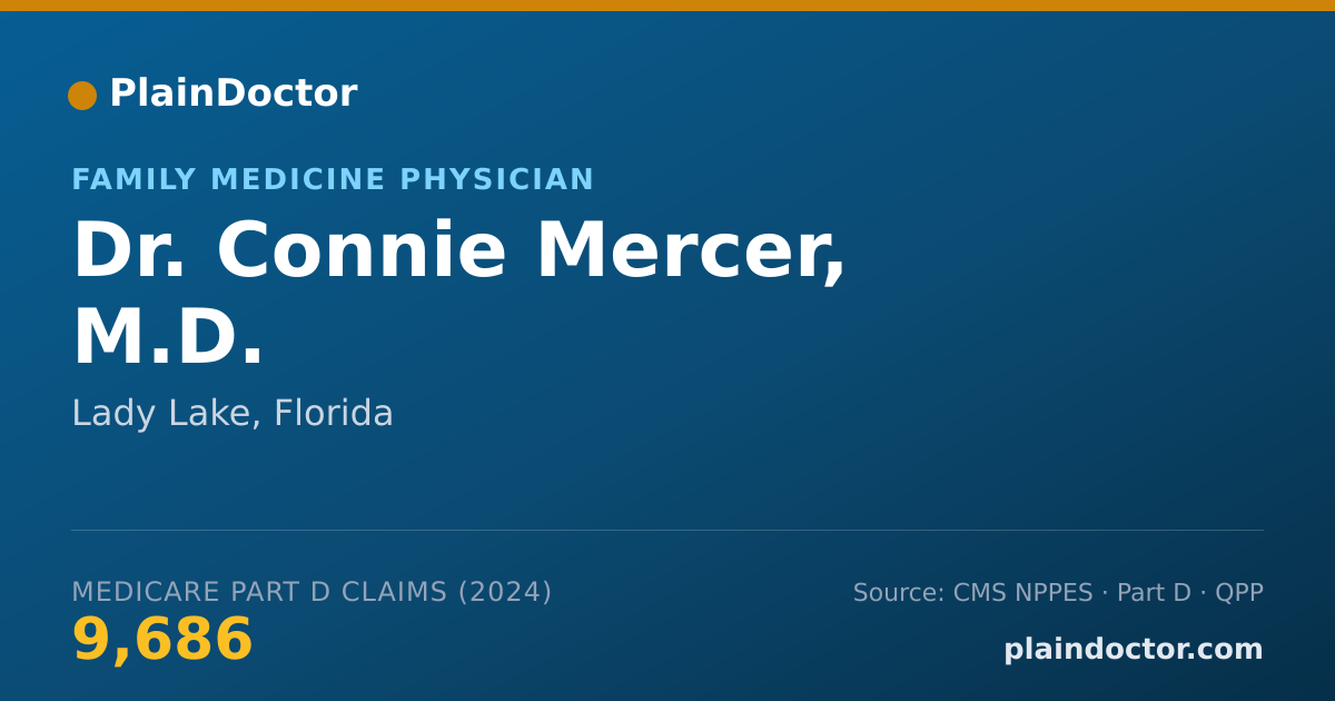 Shareable card for Connie Mercer, M.D. - Family Medicine Physician, Lady Lake, FL