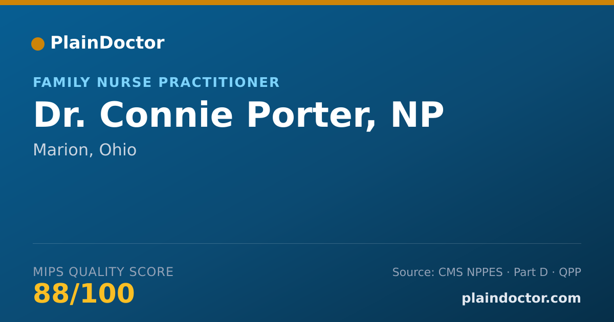 Shareable card for Connie Porter, NP - Family Nurse Practitioner, Marion, OH
