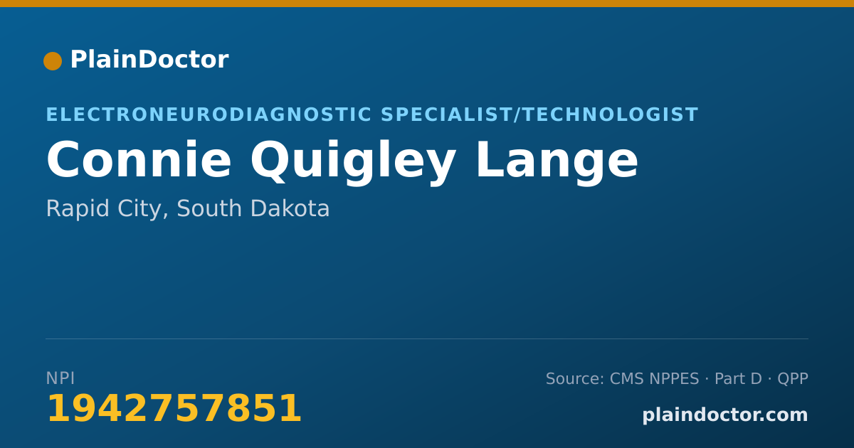 Shareable card for Connie Quigley Lange - Electroneurodiagnostic Specialist/Technologist, Rapid City, SD