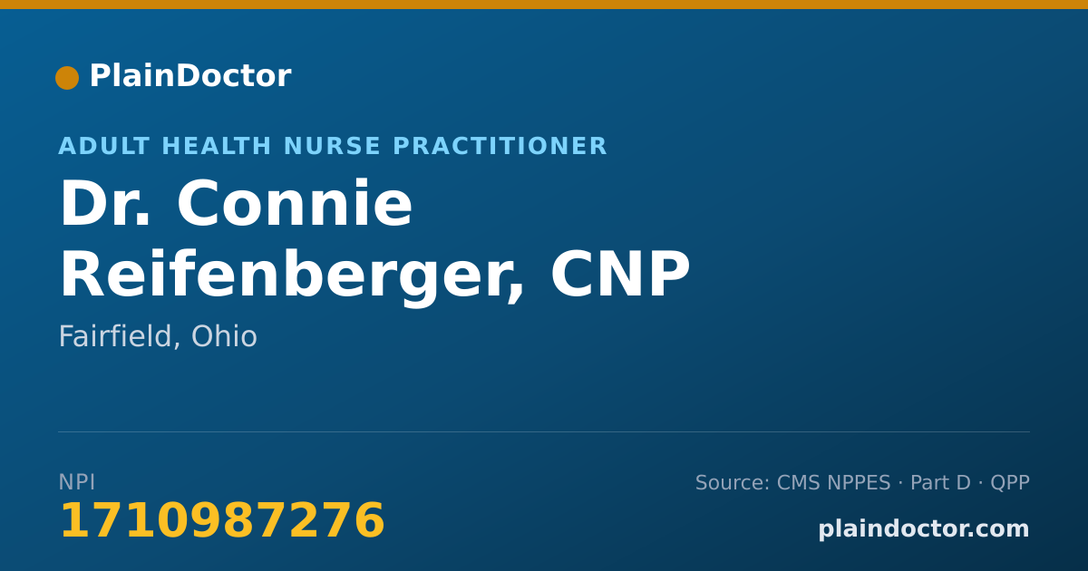 Shareable card for Connie Reifenberger, CNP - Adult Health Nurse Practitioner, Fairfield, OH