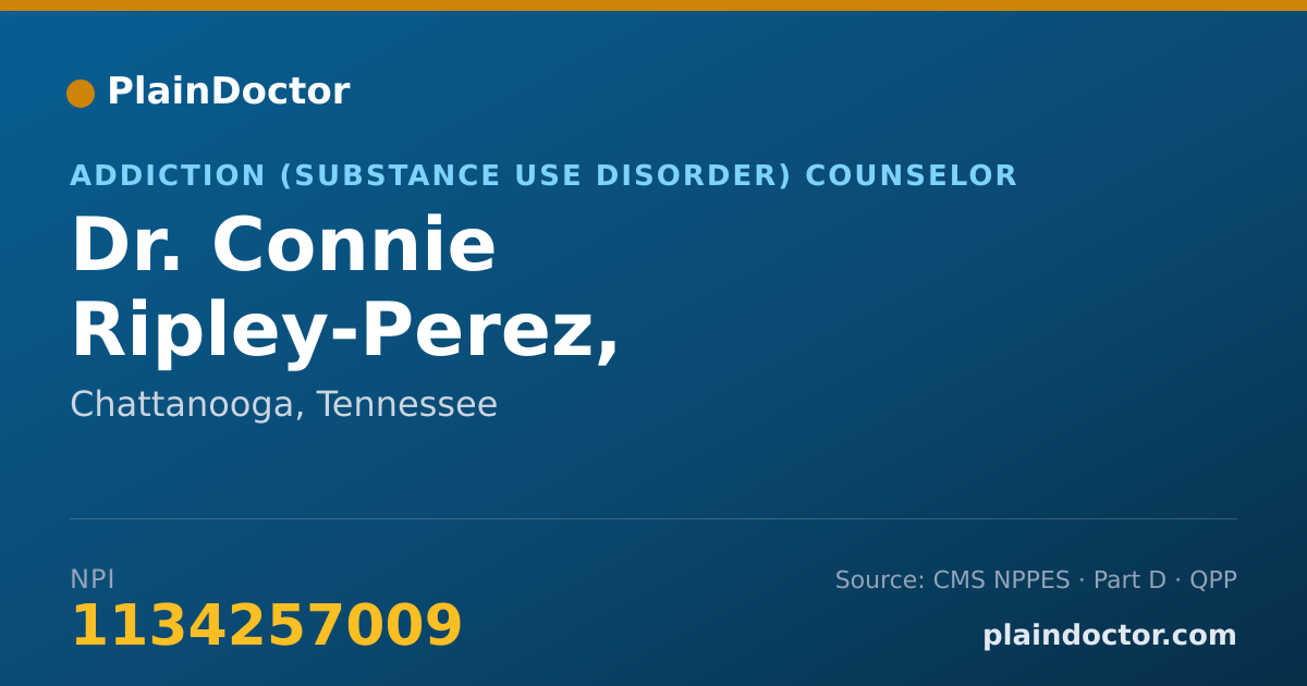 Shareable card for Connie Ripley-Perez, L.A.O.D.A.C. - Addiction (Substance Use Disorder) Counselor, Chattanooga, TN