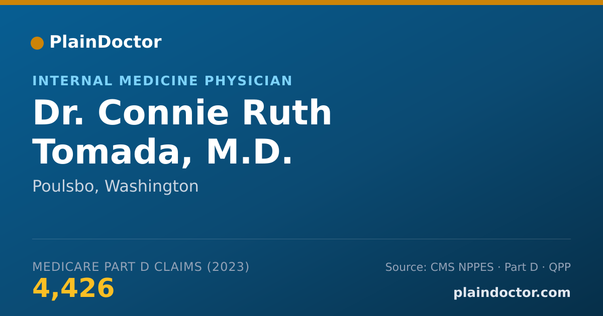 Shareable card for Connie Ruth Tomada, M.D. - Internal Medicine Physician, Poulsbo, WA