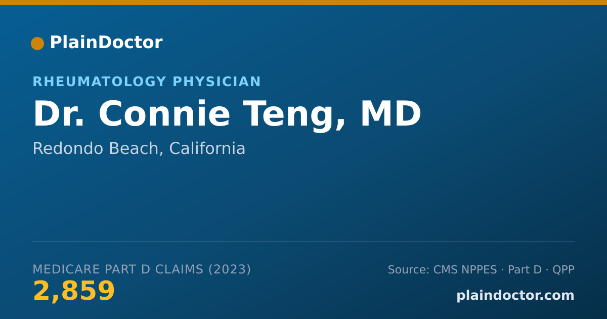 Shareable card for Connie Teng, MD - Rheumatology Physician, Redondo Beach, CA