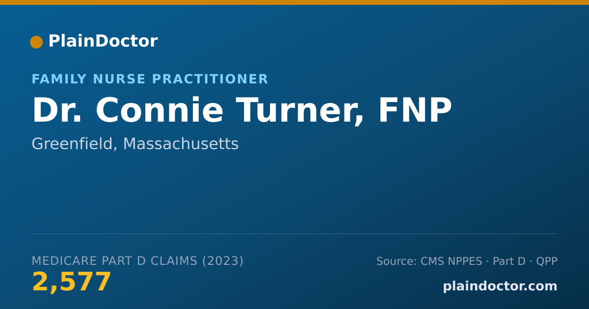 Shareable card for Connie Turner, FNP - Family Nurse Practitioner, Greenfield, MA
