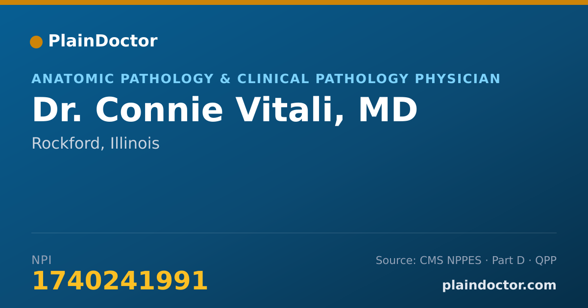 Shareable card for Connie Vitali, MD - Anatomic Pathology & Clinical Pathology Physician, Rockford, IL