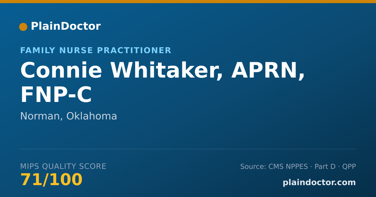 Shareable card for Connie Whitaker, APRN, FNP-C - Family Nurse Practitioner, Norman, OK