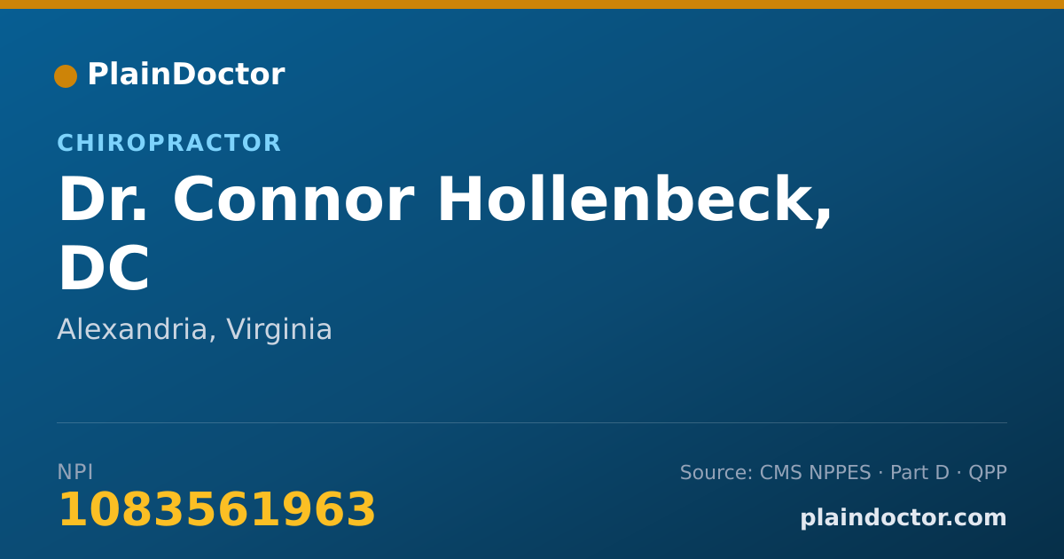 Shareable card for Connor Hollenbeck, DC - Chiropractor, Alexandria, VA