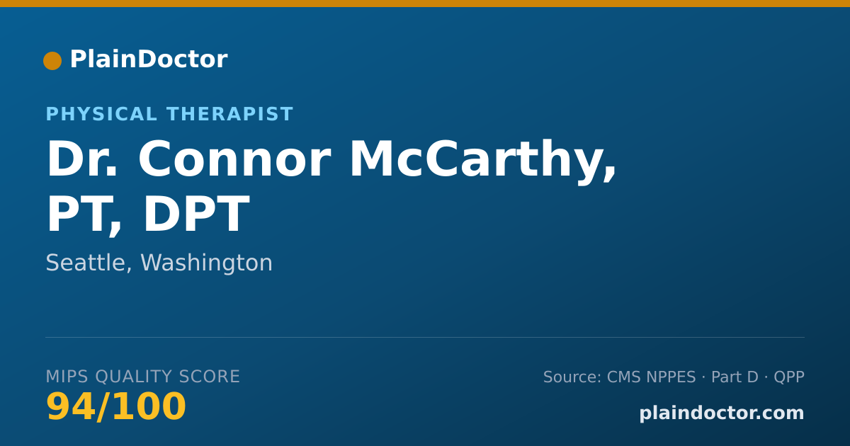 Shareable card for Connor McCarthy, PT, DPT - Physical Therapist, Seattle, WA