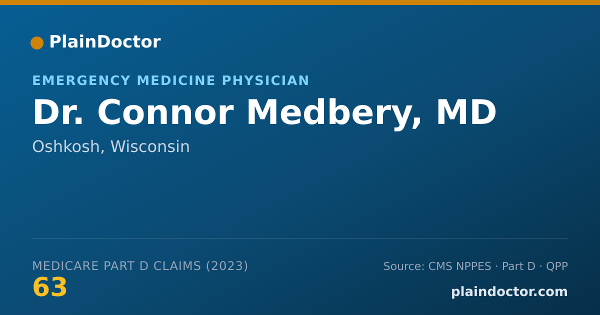 Shareable card for Connor Medbery, MD - Emergency Medicine Physician, Oshkosh, WI