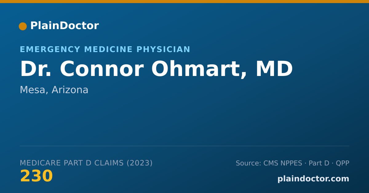 Shareable card for Connor Ohmart, MD - Emergency Medicine Physician, Mesa, AZ