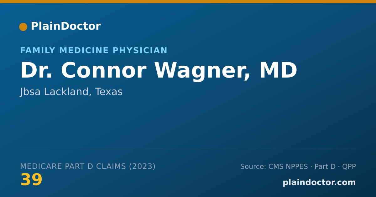 Shareable card for Connor Wagner, MD - Family Medicine Physician, Jbsa Lackland, TX