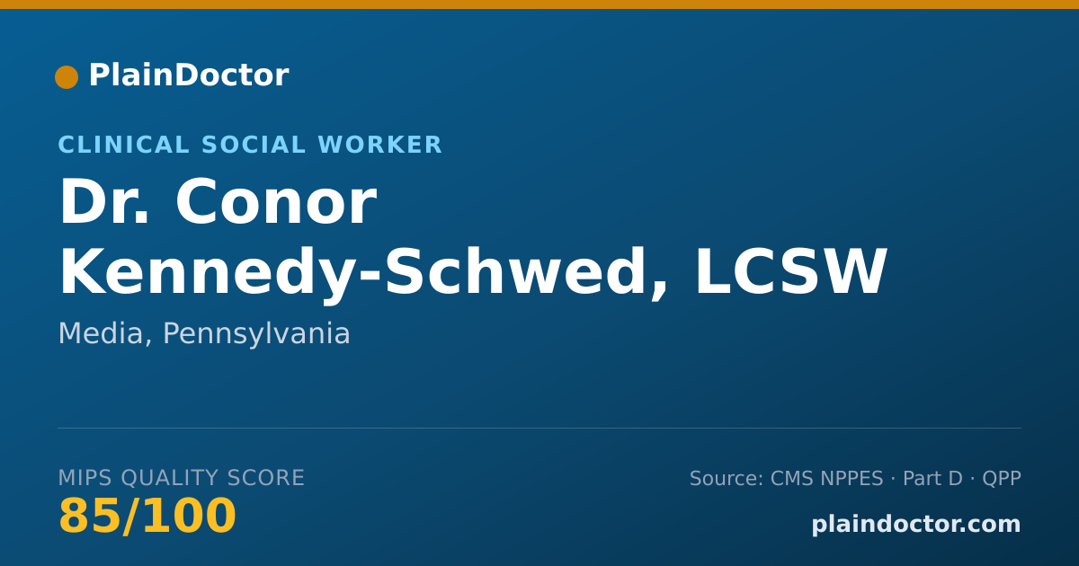 Shareable card for Conor Kennedy-Schwed, LCSW - Clinical Social Worker, Media, PA