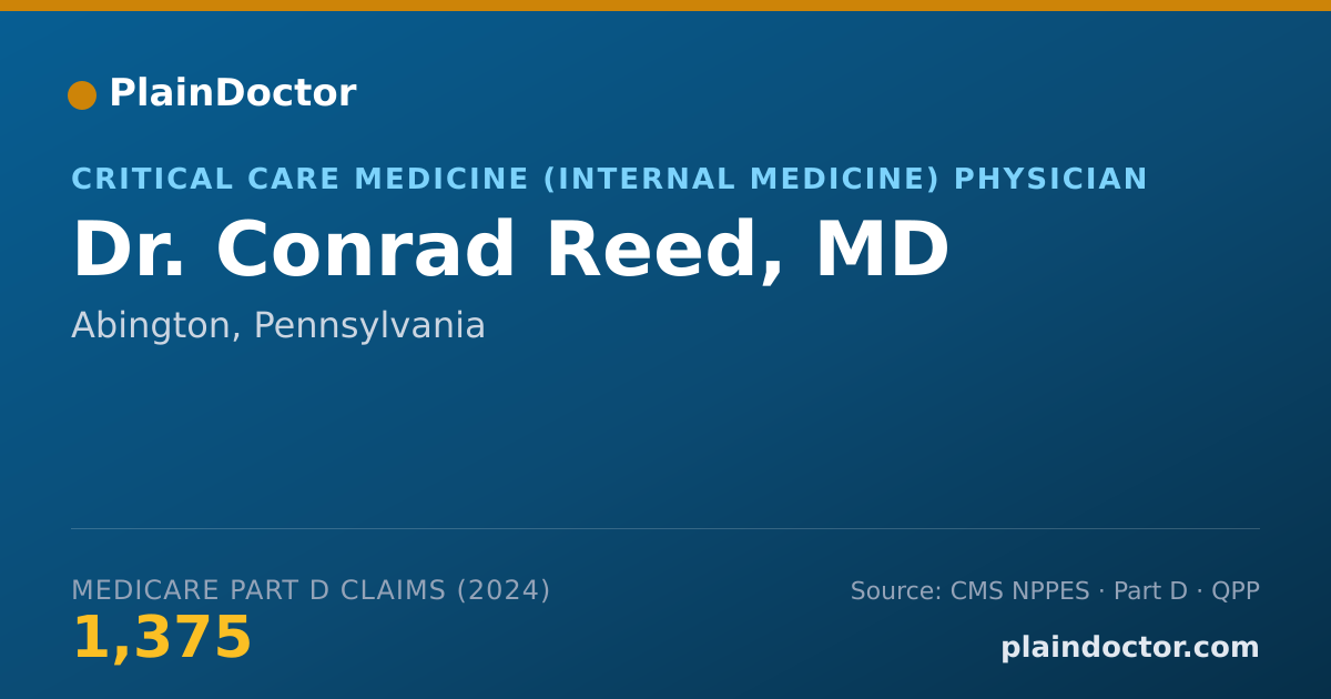 Shareable card for Conrad Reed, MD - Critical Care Medicine (Internal Medicine) Physician, Abington, PA