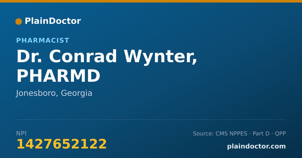 Shareable card for Conrad Wynter, PHARMD - Pharmacist, Jonesboro, GA