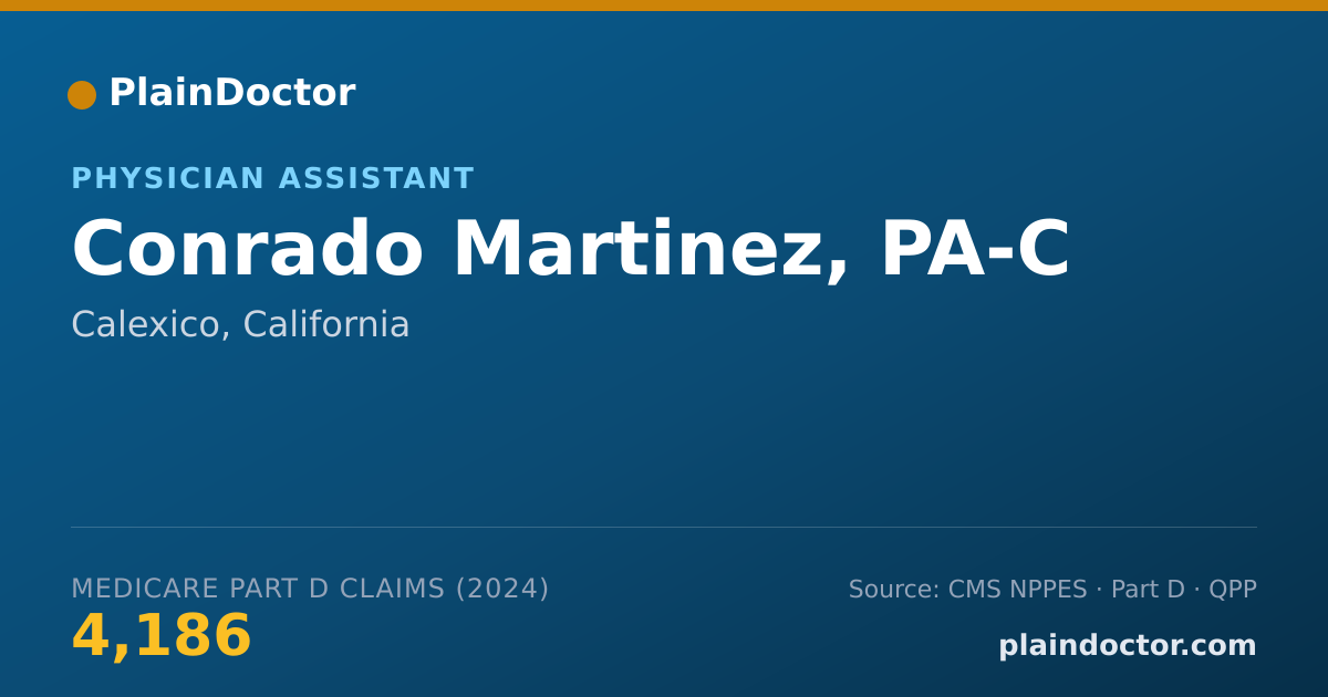 Shareable card for Conrado Martinez, PA-C - Physician Assistant, Calexico, CA
