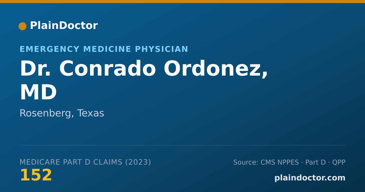 Shareable card for Conrado Ordonez, MD - Emergency Medicine Physician, Rosenberg, TX