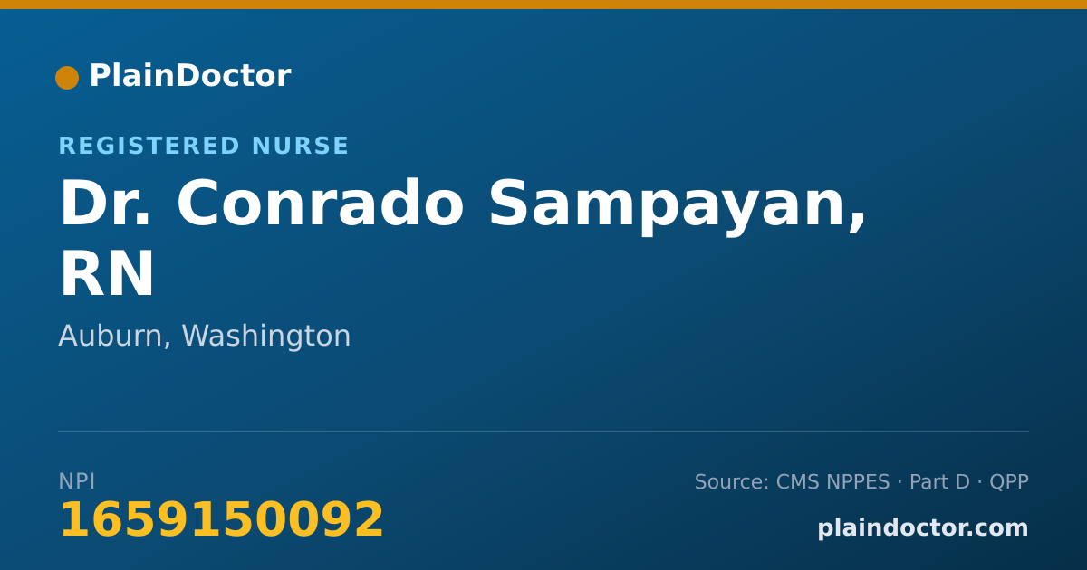 Shareable card for Conrado Sampayan, RN - Registered Nurse, Auburn, WA