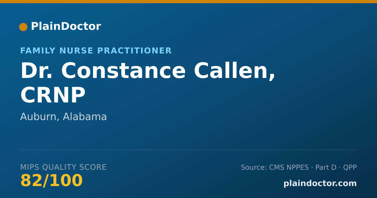 Shareable card for Constance Callen, CRNP - Family Nurse Practitioner, Auburn, AL