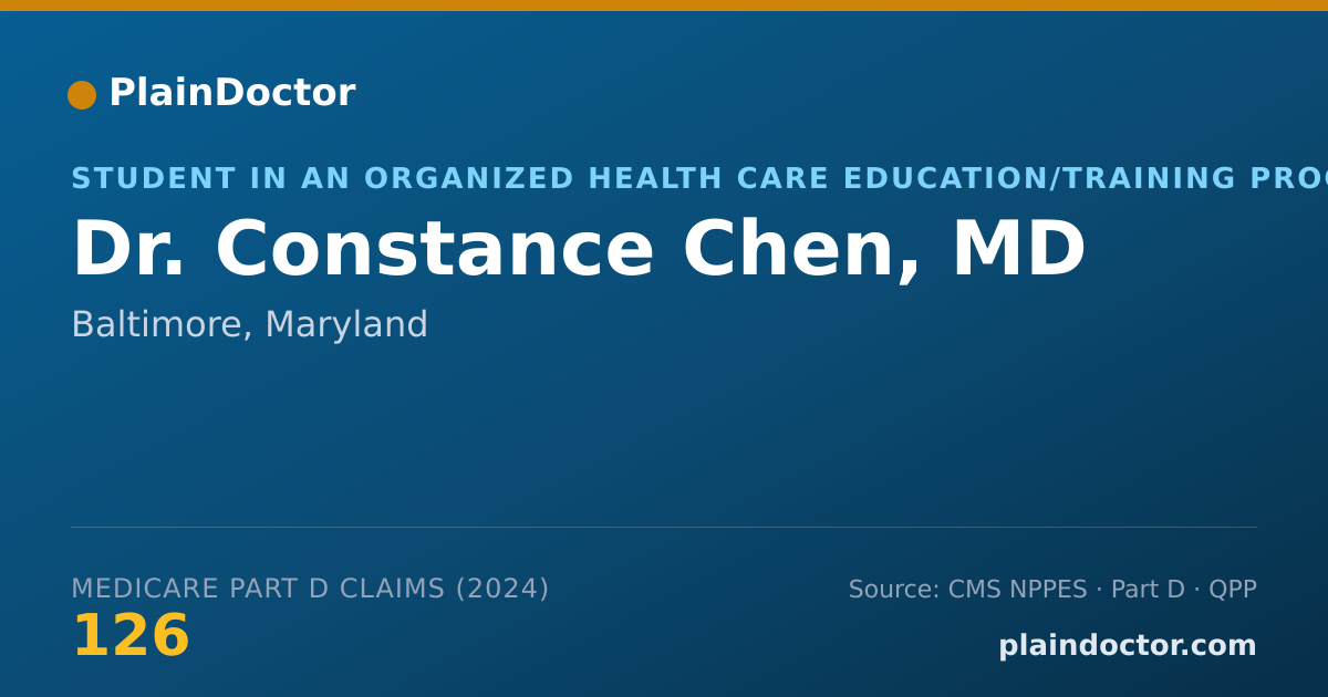 Shareable card for Constance Chen, MD - Student in an Organized Health Care Education/Training Program, Baltimore, MD