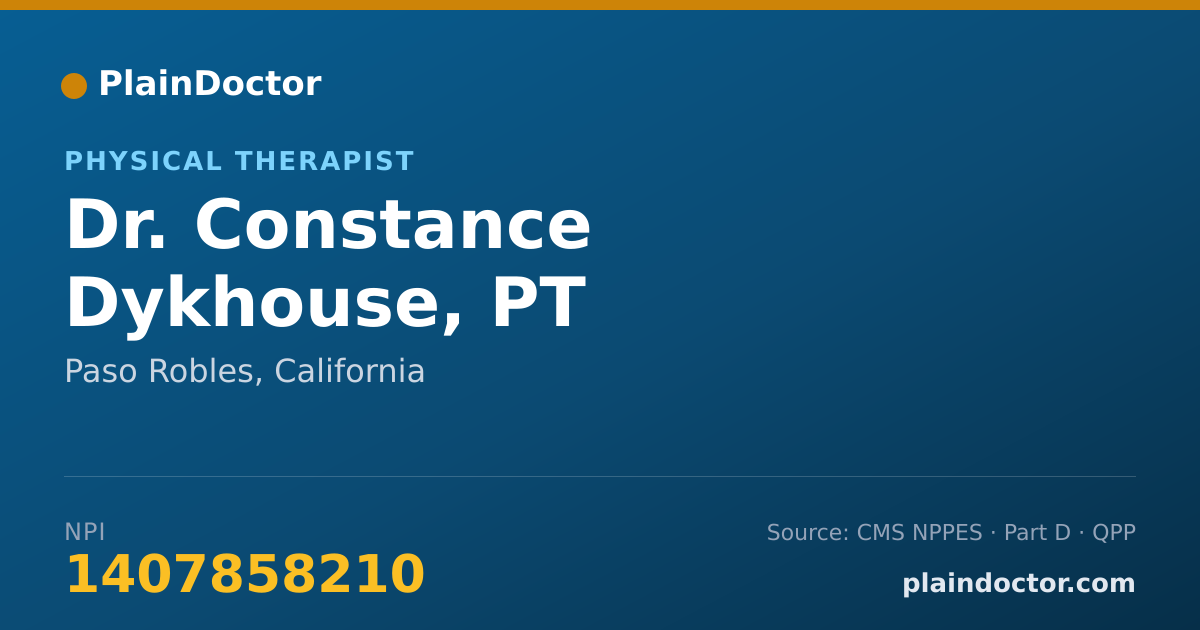 Shareable card for Constance Dykhouse, PT - Physical Therapist, Paso Robles, CA