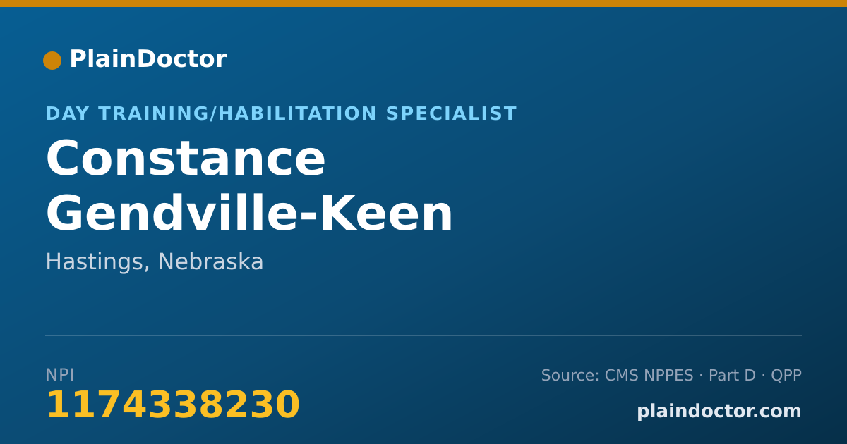 Shareable card for Constance Gendville-Keen - Day Training/Habilitation Specialist, Hastings, NE