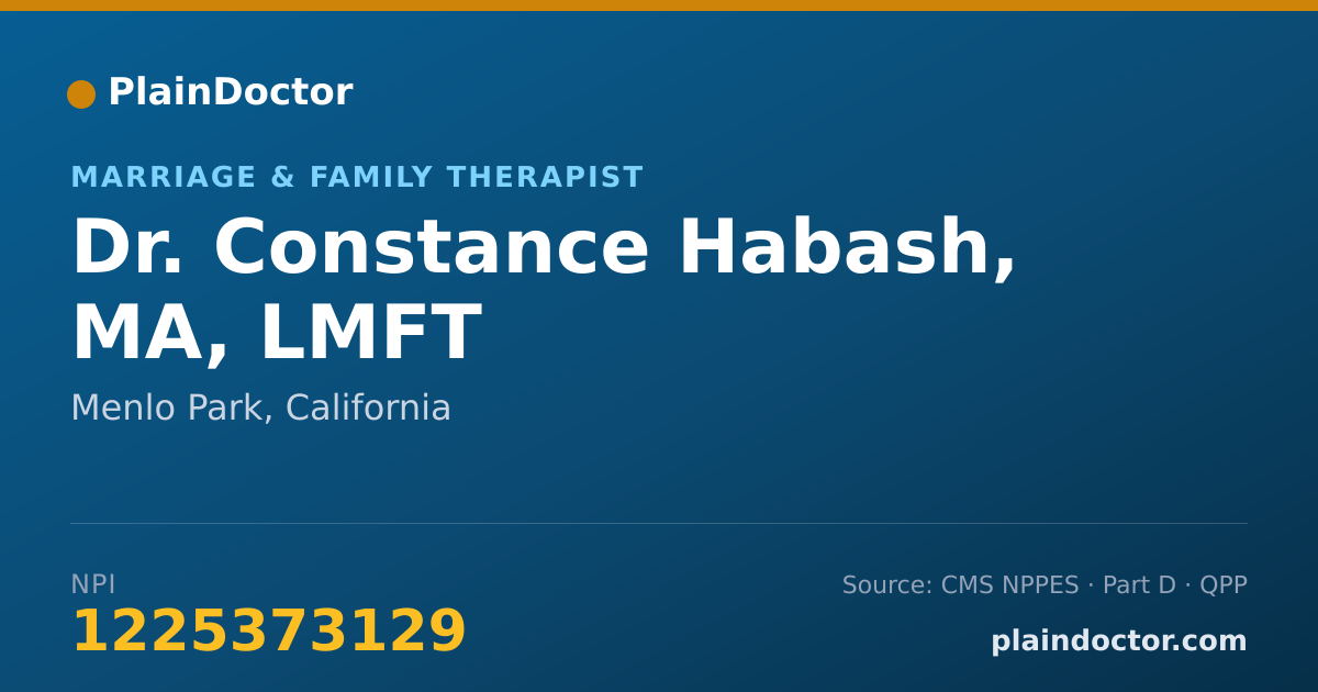 Shareable card for Constance Habash, MA, LMFT - Marriage & Family Therapist, Menlo Park, CA
