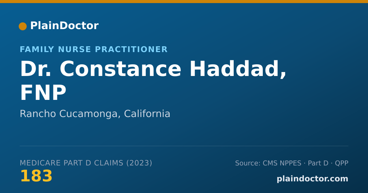 Shareable card for Constance Haddad, FNP - Family Nurse Practitioner, Rancho Cucamonga, CA