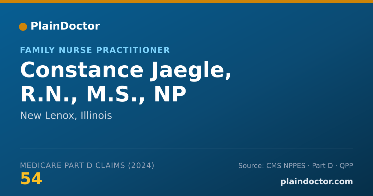 Shareable card for Constance Jaegle, R.N., M.S., NP - Family Nurse Practitioner, New Lenox, IL
