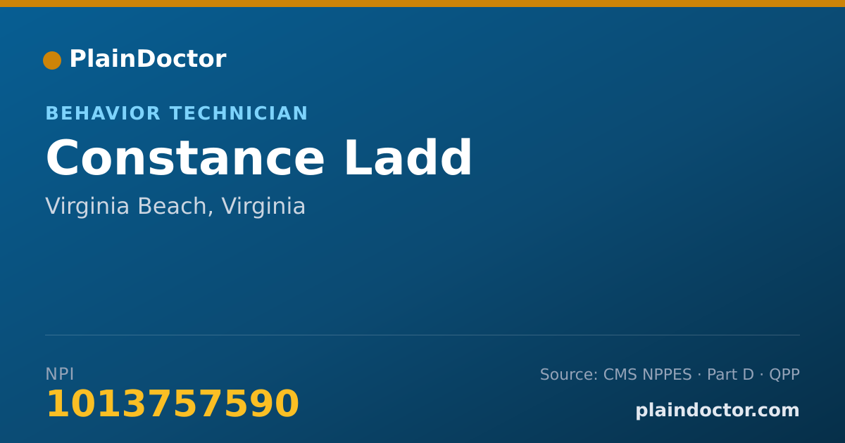 Shareable card for Constance Ladd - Behavior Technician, Virginia Beach, VA