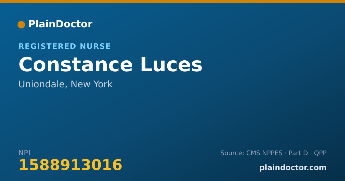 Shareable card for Constance Luces - Registered Nurse, Uniondale, NY