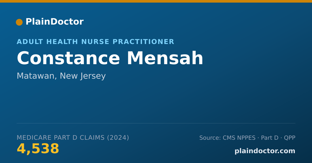 Shareable card for Constance Mensah - Adult Health Nurse Practitioner, Matawan, NJ