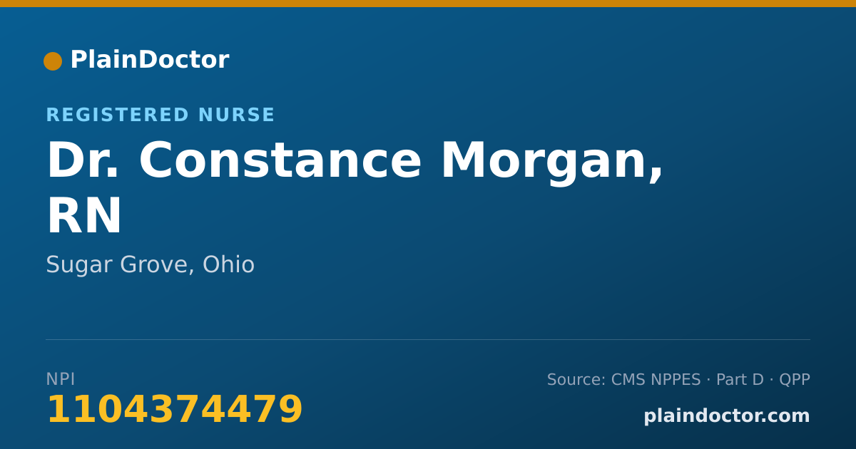 Shareable card for Constance Morgan, RN - Registered Nurse, Sugar Grove, OH
