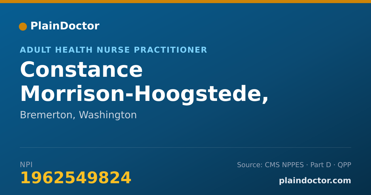 Shareable card for Constance Morrison-Hoogstede, ARNP - Adult Health Nurse Practitioner, Bremerton, WA