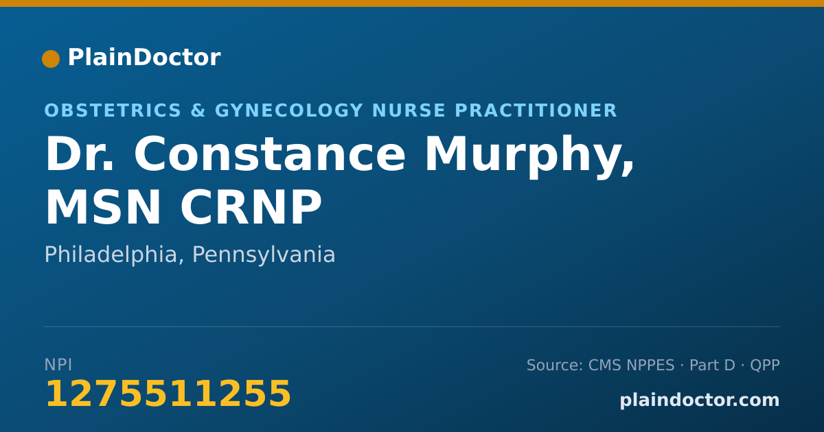 Shareable card for Constance Murphy, MSN CRNP - Obstetrics & Gynecology Nurse Practitioner, Philadelphia, PA