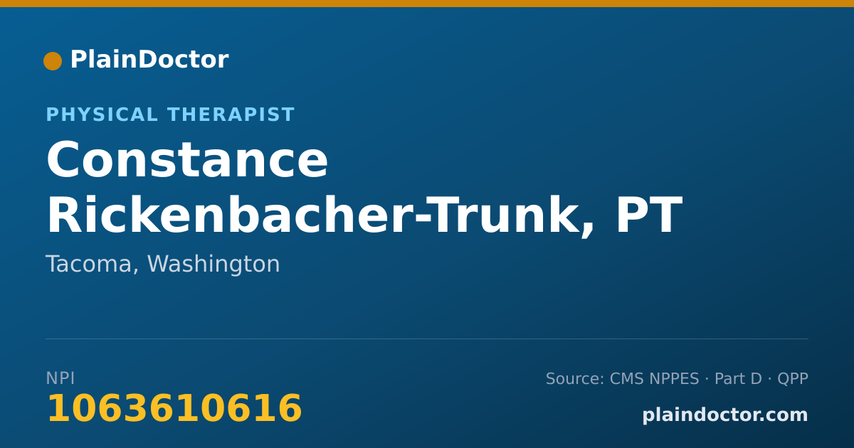 Shareable card for Constance Rickenbacher-Trunk, PT - Physical Therapist, Tacoma, WA