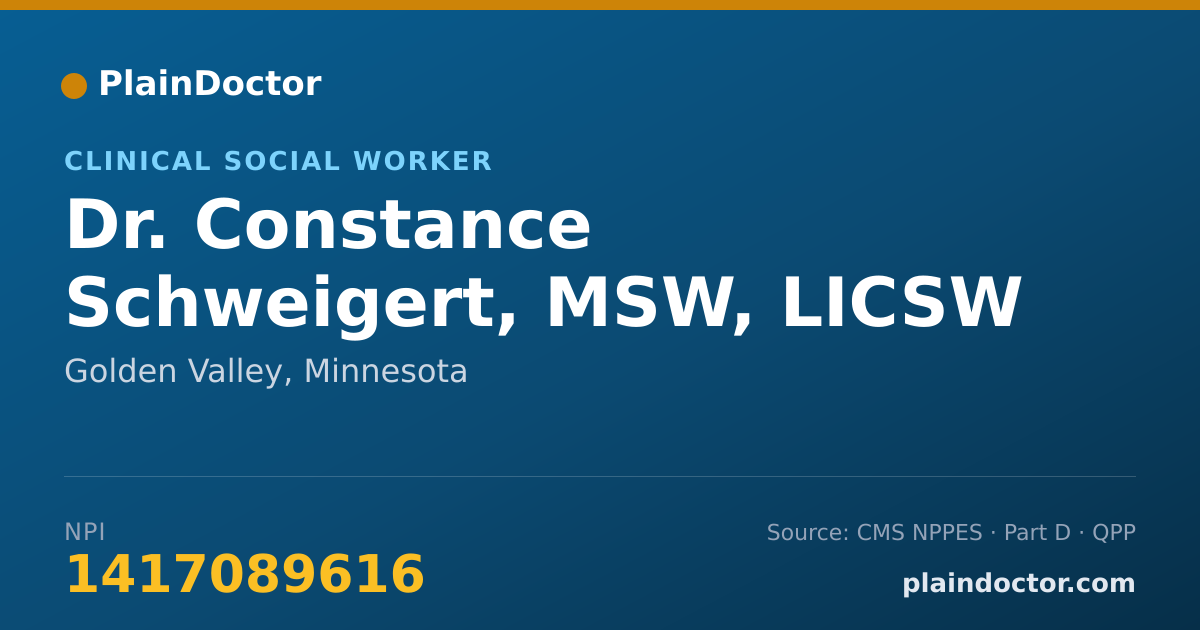 Shareable card for Constance Schweigert, MSW, LICSW - Clinical Social Worker, Golden Valley, MN