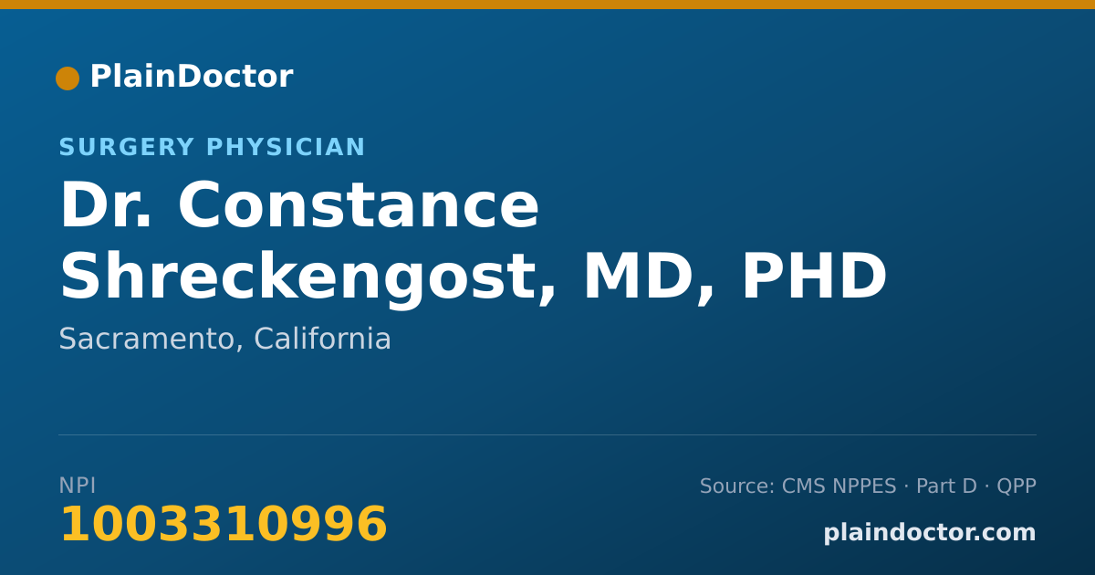 Shareable card for Constance Shreckengost, MD, PHD - Surgery Physician, Sacramento, CA