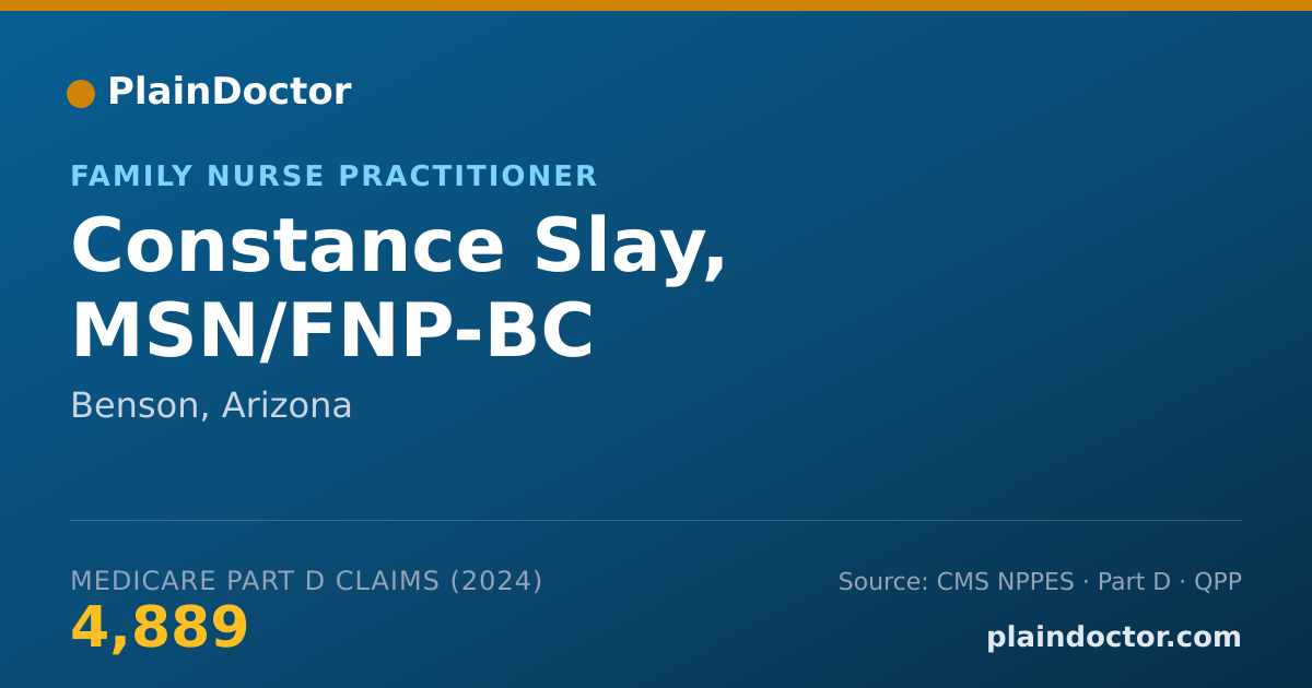 Shareable card for Constance Slay, MSN/FNP-BC - Family Nurse Practitioner, Benson, AZ