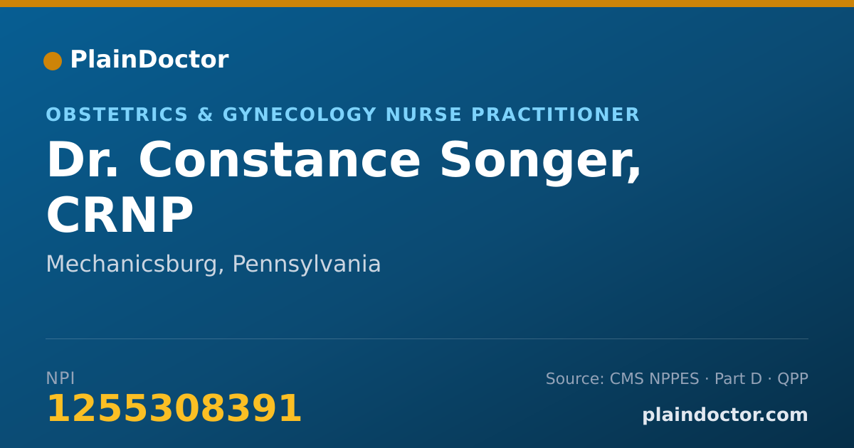 Shareable card for Constance Songer, CRNP - Obstetrics & Gynecology Nurse Practitioner, Mechanicsburg, PA