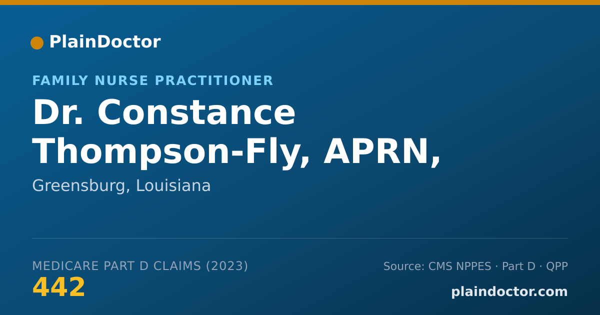 Shareable card for Constance Thompson-Fly, APRN, FNP-C - Family Nurse Practitioner, Greensburg, LA