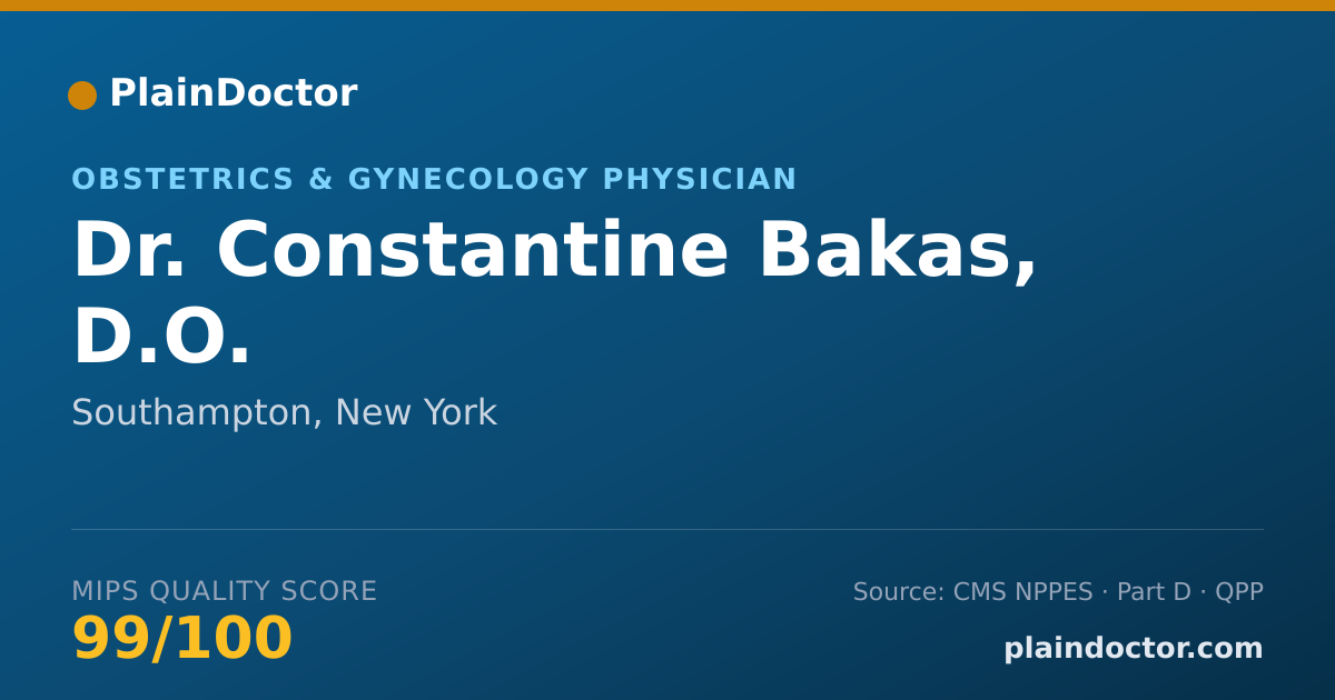 Shareable card for Constantine Bakas, D.O. - Obstetrics & Gynecology Physician, Southampton, NY
