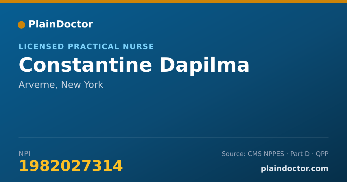 Shareable card for Constantine Dapilma - Licensed Practical Nurse, Arverne, NY