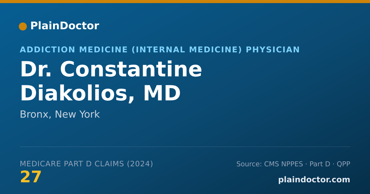 Shareable card for Constantine Diakolios, MD - Addiction Medicine (Internal Medicine) Physician, Bronx, NY