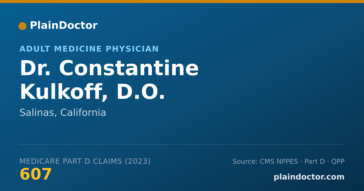 Shareable card for Constantine Kulkoff, D.O. - Adult Medicine Physician, Salinas, CA