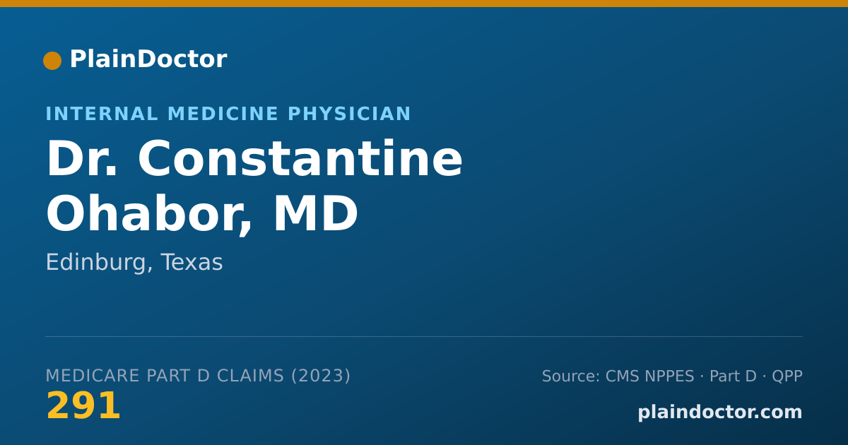 Shareable card for Constantine Ohabor, MD - Internal Medicine Physician, Edinburg, TX