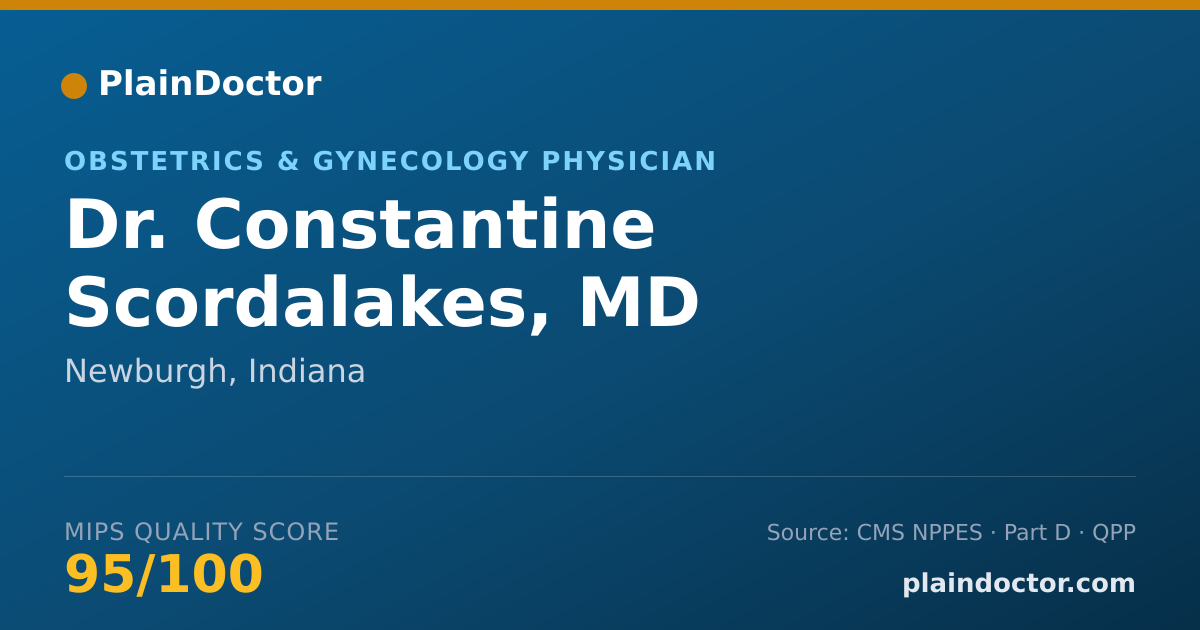 Shareable card for Constantine Scordalakes, MD - Obstetrics & Gynecology Physician, Newburgh, IN