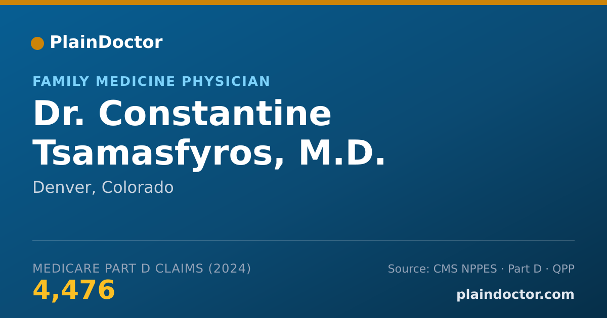 Shareable card for Constantine Tsamasfyros, M.D. - Family Medicine Physician, Denver, CO