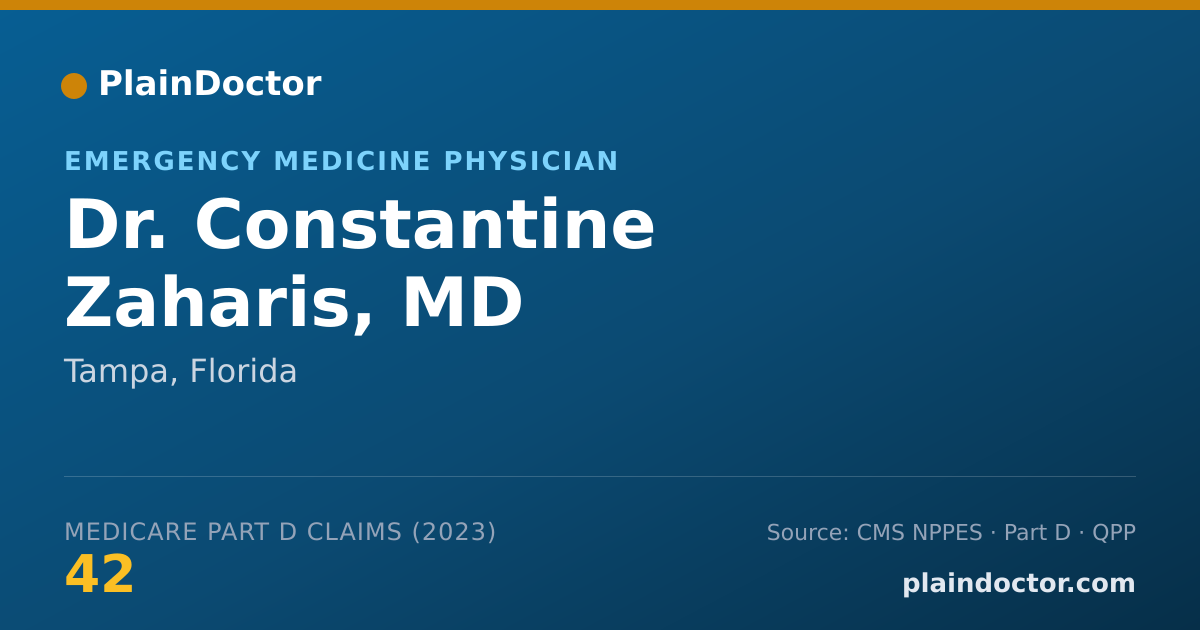 Shareable card for Constantine Zaharis, MD - Emergency Medicine Physician, Tampa, FL