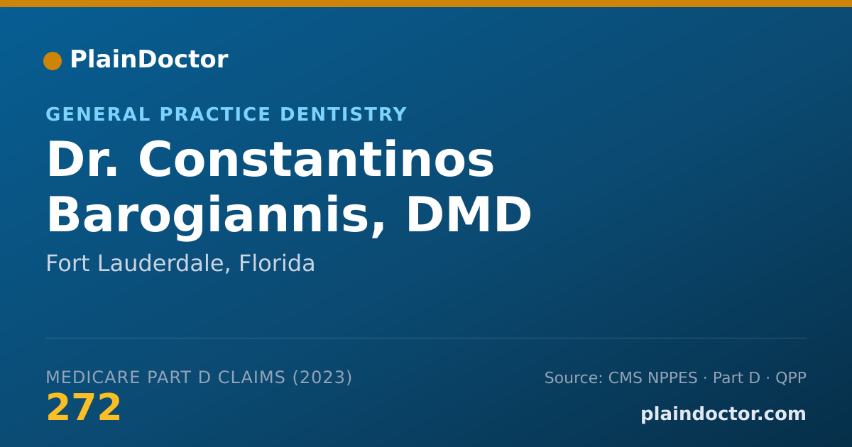 Shareable card for Constantinos Barogiannis, DMD - General Practice Dentistry, Fort Lauderdale, FL